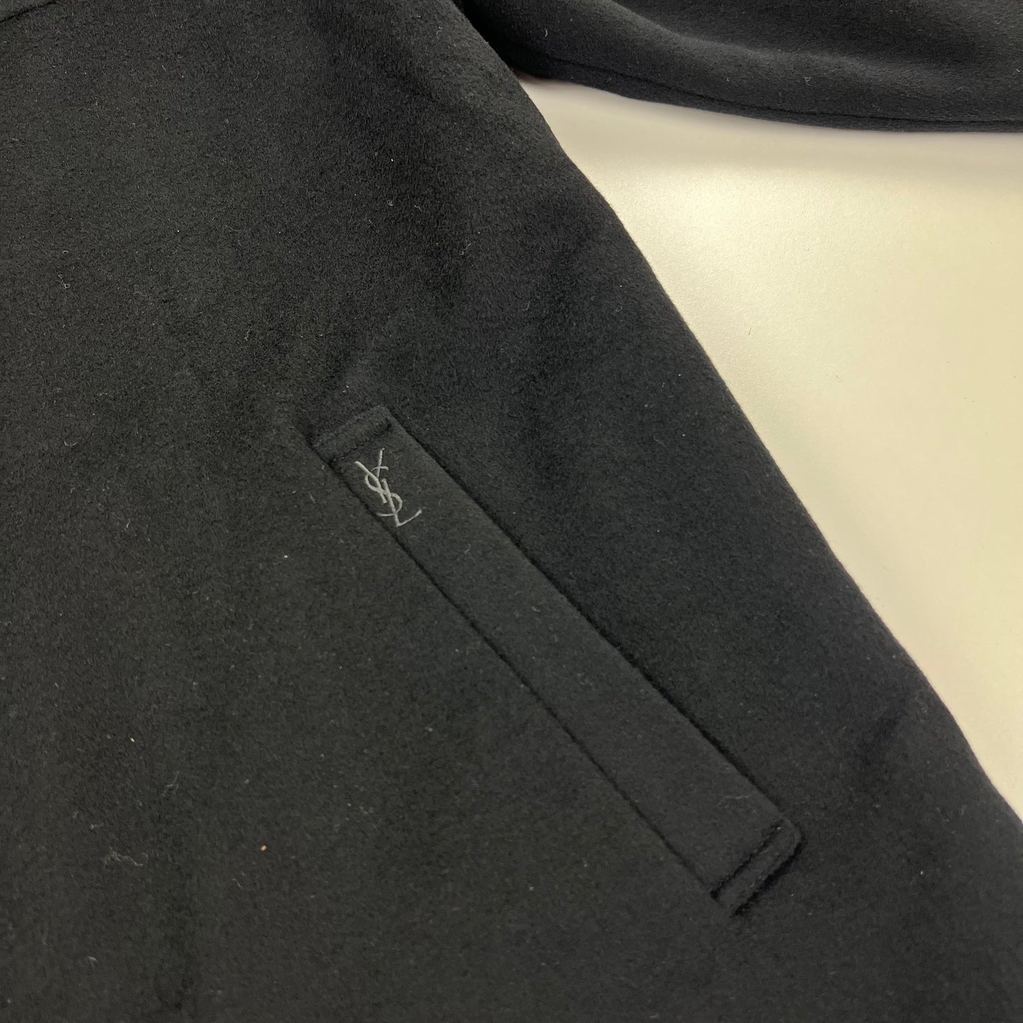 YSL Yves Saint Laurent Wool Fleece Coat Harrington Jacket - L