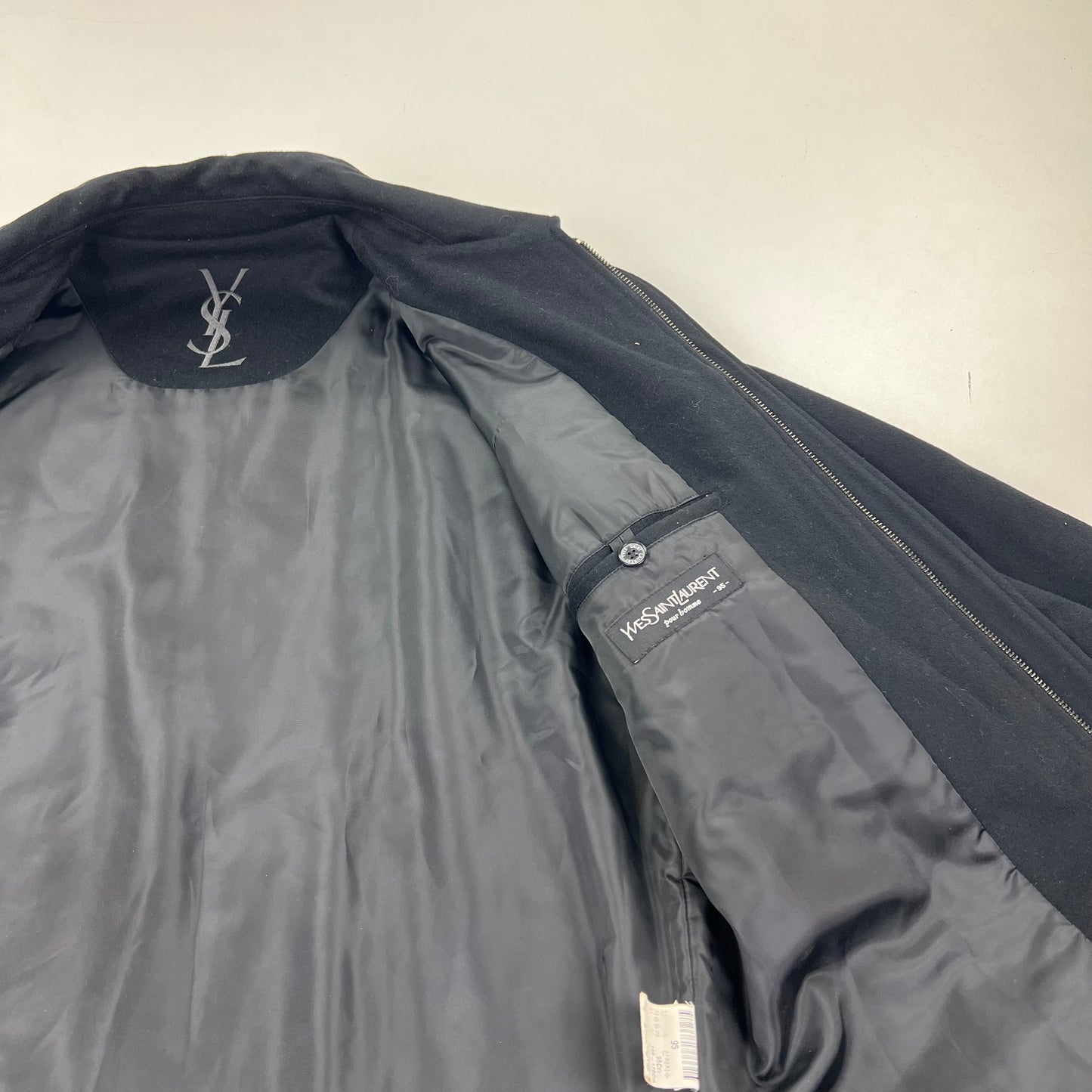 YSL Yves Saint Laurent Wool Fleece Coat Harrington Jacket - L